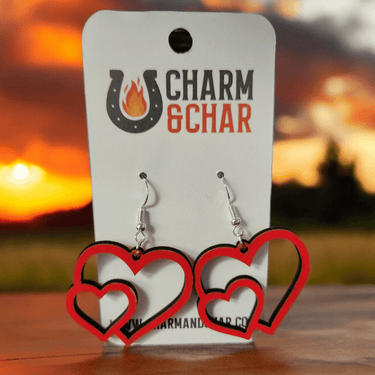 Elegant Double Open Heart Dangle Earrings - Romantic and Stylish - Dangle Earring - Charm and Char